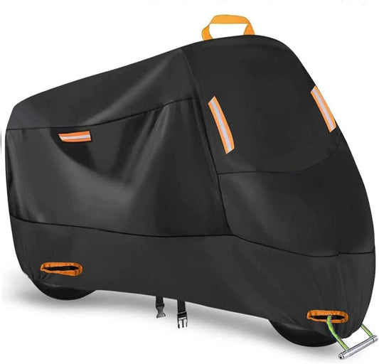 300D Oxford Heavy Duty Motorcycle Cover, Dirt Bike Cover, 96 inch XL for Adventure Cruiser Street Sport Touring - Tear Proof Night Reflective Lock Holes Waterproof Impermeable Outdoor Protect