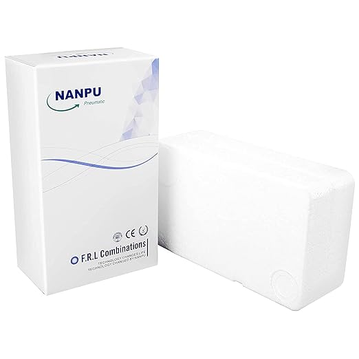 NANPU 1/4" NPT Air Drying System - 5 Micron Particulate Filter, 0.01 Micron Coalescing Filter, Air Pressure Regulator Combo - Semi-Auto Drain, Poly Bowl w/Metal Gauge