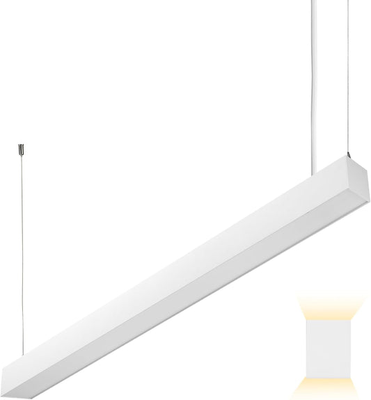 Maxxima 4 ft. LED Linear Light, Up and Down Adjustable Light Output, 3 CCT 3500K/4000K/5000K, Commercial and Residential 36W Suspension Pendant, Ideal for Office, Home, Shop, Garage, School