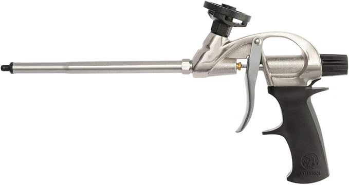 INTERTOOL Expanding Spray Foam Gun - PU Sealant Foam Applicator for Caulking and Insulation Dispensing - PTFE Non-Stick Teflon Coated Basket and Tip - PT-0604