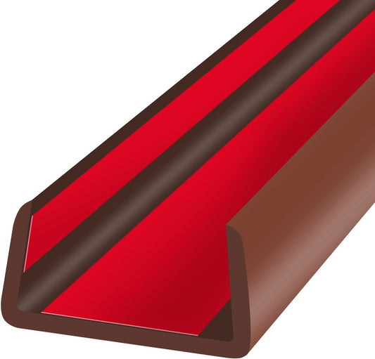 Rubber Edge Trim, Flexible Self-Adhesive U Shaped Peel and Stick Edge Banding, 1-3/4"(44.5mm) U Channel Protector, Edge Guards for Woods, Furniture, 20Ft, Brown Color