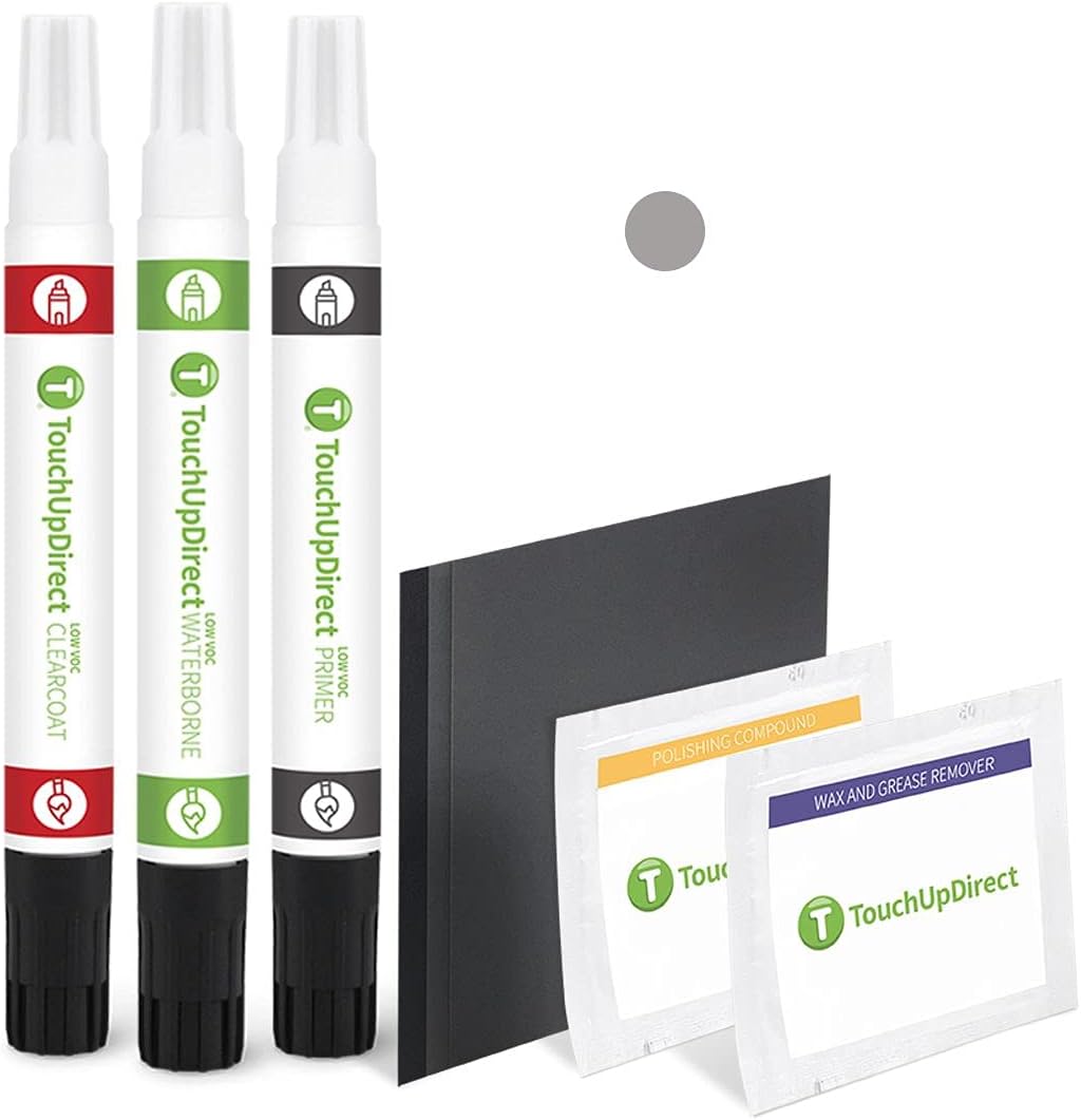 TouchUpDirect 1K0 Silver Knockout Metallic Compatible with Toyota Exact Match Touch Up Paint Combo - Platinum Kit