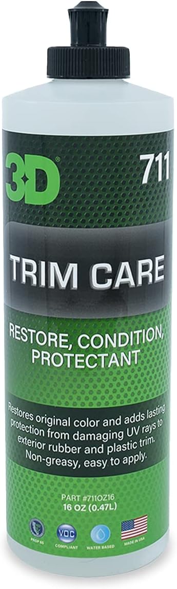 3D Trim Care Restorer of Faded & Dull Plastic, Rubber, Trim & Bumpers - Renews Surface to Original Appearance - Long Lasting Shine & Protection 16oz.