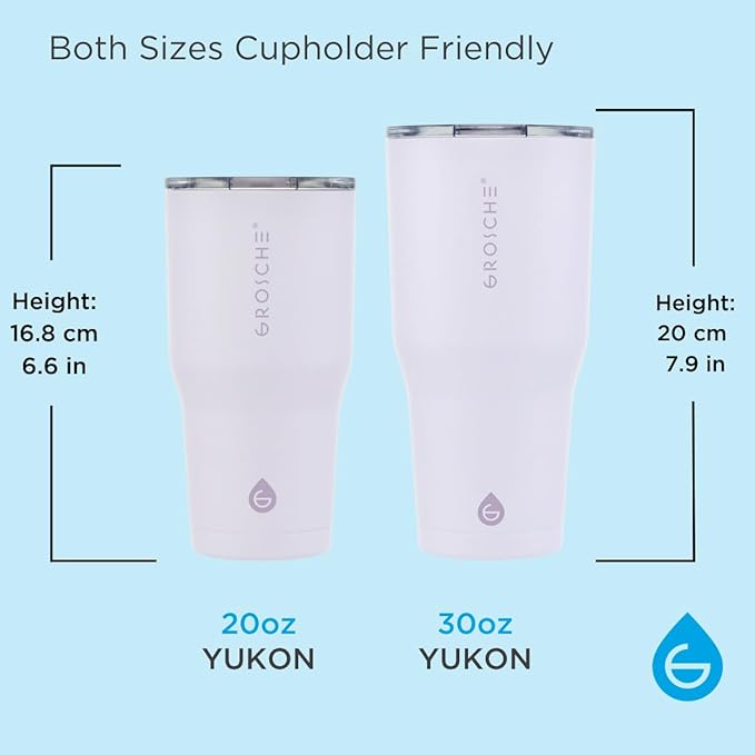 GROSCHE Yukon 20 oz Insulated Coffee Mug with Lid - Durable Travel Mug, Stainless Steel Tumblers, Vacuum Insulated Coffee Tumbler for Hot or Cold Beverages - LAVENDER