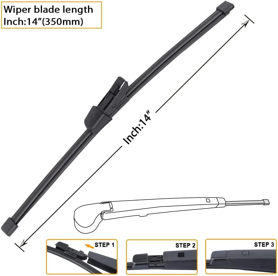 AUTOBOO 25"+22" Windshield Wipers with 15" Rear Wiper Blade Replacement for Volkswagen VW Tiguan 2018 2019 2020 2021 2022 2023 2024 -Original Factory Quality (Pack of 3)