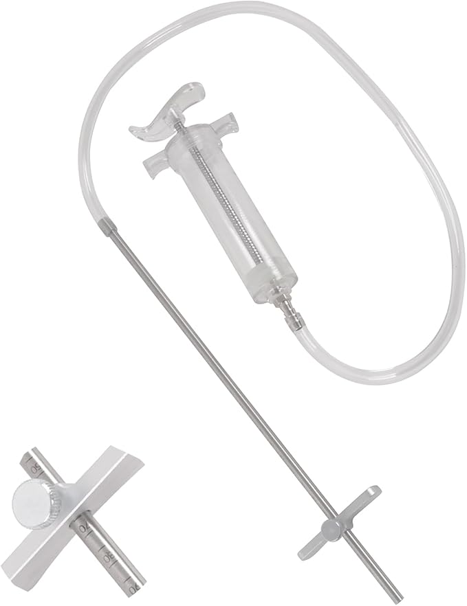 Motorcycle Fork Oil Level Tool, Upgraded Fork Oil Level Gauge Ergonomic Oil Syringe with Precision Wide Range Gauge, Precision Adjustable Tabs & Reinforced Tubing