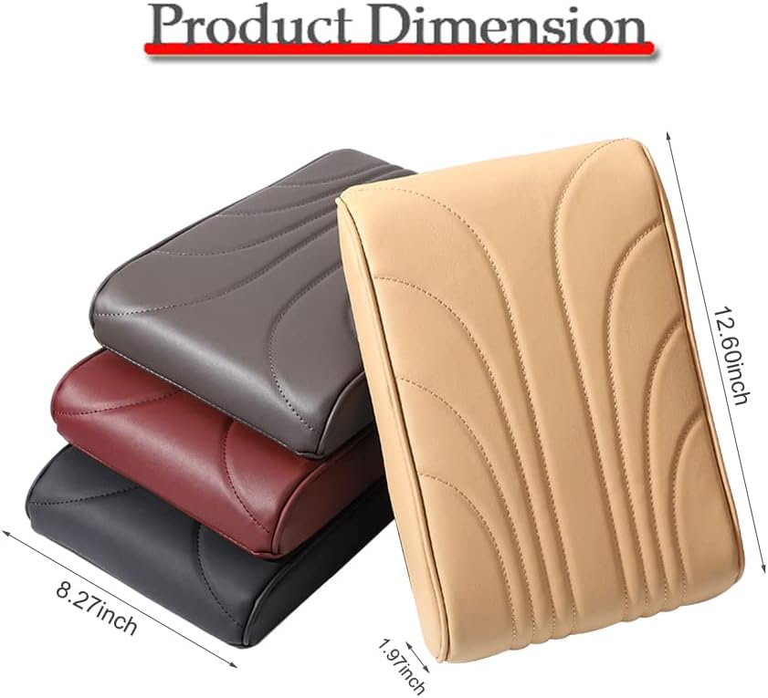 Upgraded Car Center Console Pad,Elbow Rest Pillow,PU Leather Armrest Cushion, Relieve Arm Fatigue,Great for Long-time Driving,Universal Car Armrest Seat Box Cover Protector for Most Vehicles
