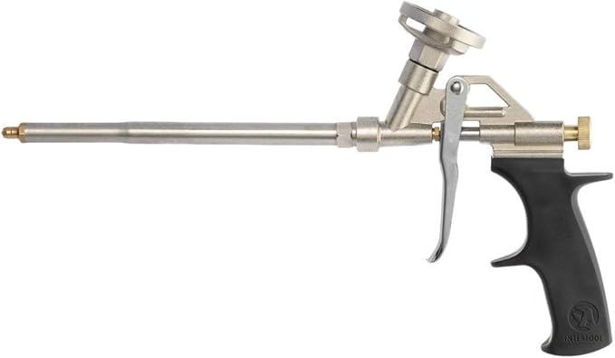 INTERTOOL Foam Gun, Expanding PU Applicator, Professional Metal Body, Spray Dispensing Caulk Application, Insulating, Sealing, Filling PT-0603