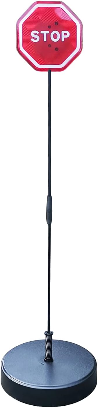 Parking Garage Flashing Stop Sign - Stop Sign for Garage Parking, Adjustable Height Parking Assist, LED Garage Car Stop Indicator, 1-Pack