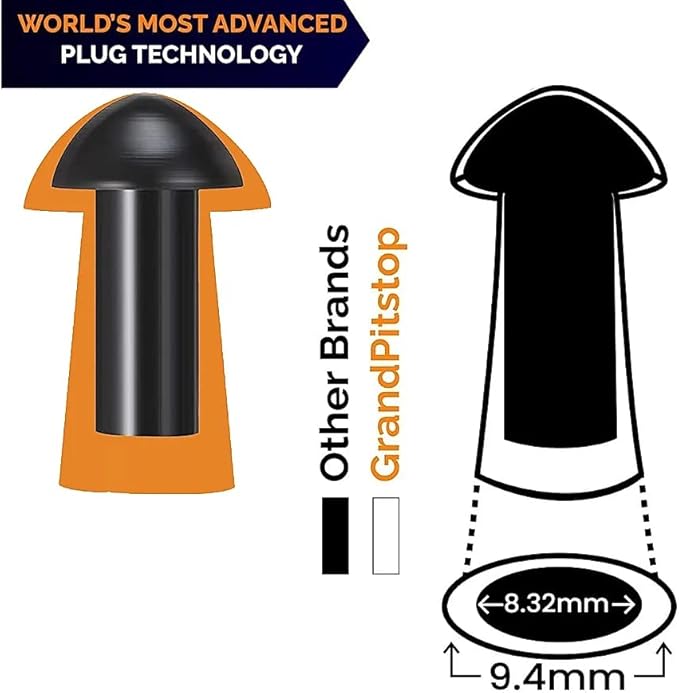 GRAND PITSTOP Tubeless Tire Gun Puncture Repair Kit with Mushroom Plug for Tyre Punctures and Flats on Cars, Motorcycles, ATV, Trucks & Tractors (Gun Puncture kit 15 Plugs, Green)
