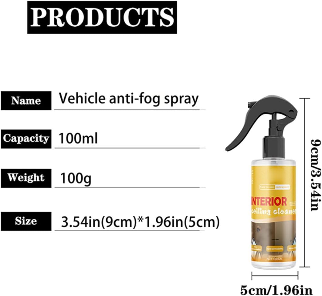 Multi-Purpose Car Interior Fabric Clean Polish Spray,Applies To Vehicle Seat、Upholstery、Headliner Cleaner,Vehicle Interior Polish Spray (1PCS)