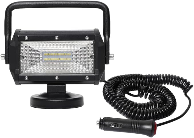 Exzeit Magnetic Light, Led Work Light with Strong Magnetic Base Cigarette Lighter Powered, 36W Portable Flood Light for Car Tractor Truck Camping, Emergency Engineering Repairs, 12/24V