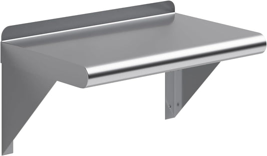 AmGood 10" X 16" Stainless Steel Wall Shelf | Metal Shelving | Garage, Laundry, Storage, Utility Room | Restaurant, Commercial Kitchen | NSF