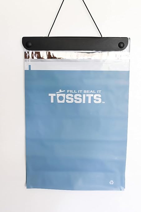 Tossits Recycled Disposable Car Trash Bags ??Leakproof, Smell Proof Hanging Garbage Bags for Car, Truck, SUV, RV & Vehicle ??Blue, 21 Count Disposable Automotive Trash Bags
