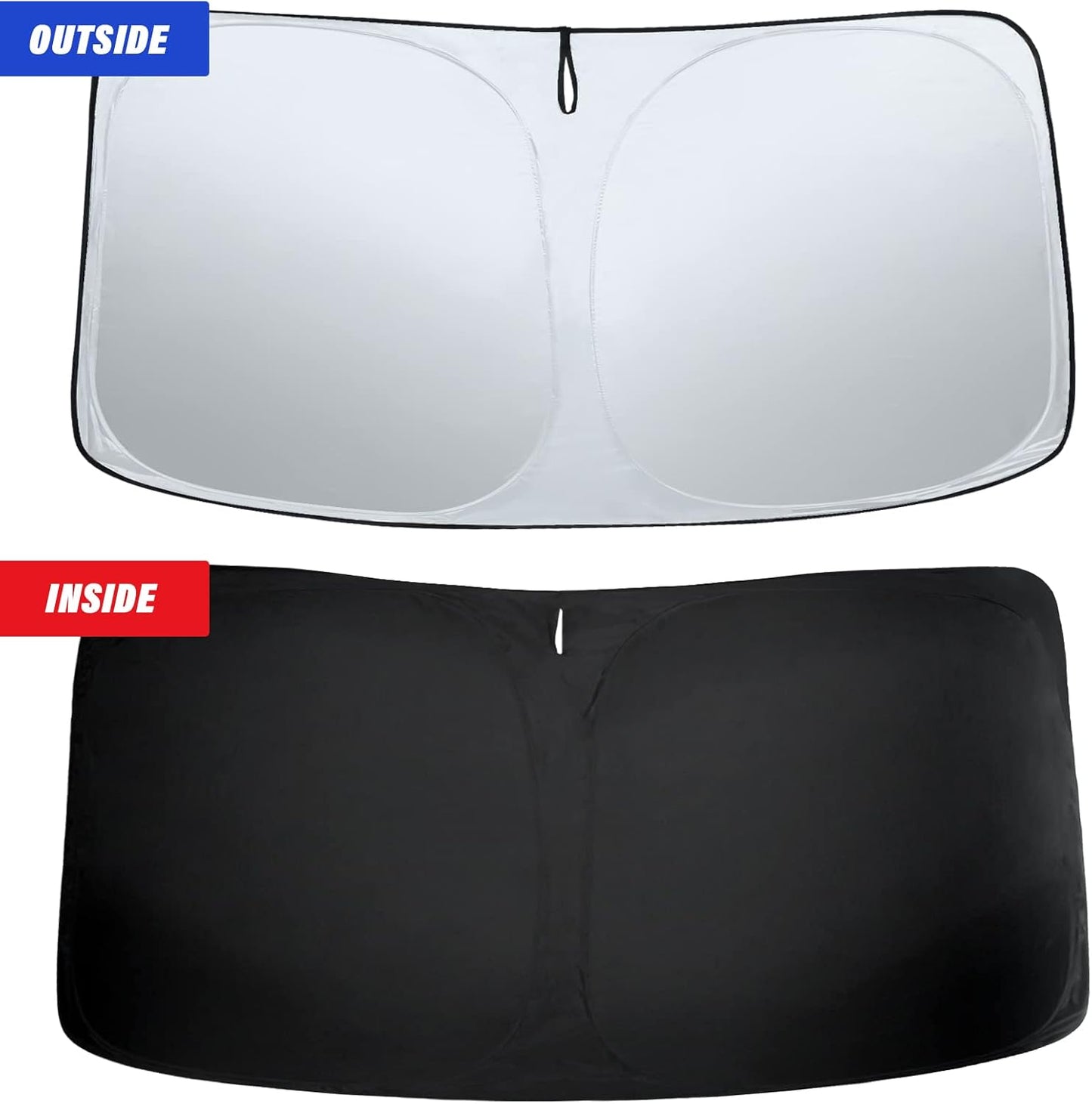 Sze Windshield Sunshade for 2021-2022 2023 2024 2025 Ford Mustang Mach-E, Foldable Front Window Sun Shade UV Reflector Sun Visor Privacy Protection Light Weight Keep Vehicle Cool-New Upgrade Sunshade