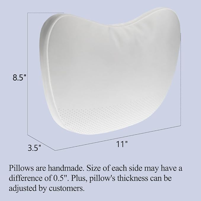 Upgraded Car Headrest Pillow 2 Packs Genuine Nappa Leather Car Neck Pillow Tesla Model Y Model 3 Model X Model S Universal Fit Neck Support Cushion White