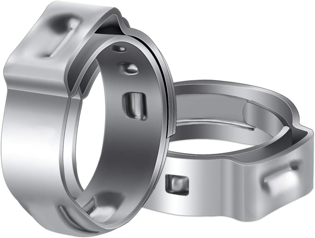 LOKMAN 50 Pack 3/4 Inch PEX Cinch Clamps, Stainless Steel Cinch Crimp Rings Pinch Clamps for PEX Tubing Pipe Fitting Connections (3/4 Inch)