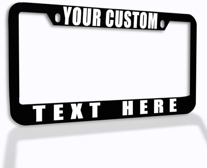 Speedy Pros Funny License Plate Frame Custom Personalized Text Zinc Cute Car Accessories License Plate Holder Black 2 Holes 1 Frame