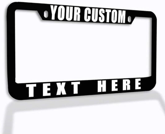 Speedy Pros Funny License Plate Frame Custom Personalized Text Zinc Cute Car Accessories License Plate Holder Black 2 Holes 1 Frame