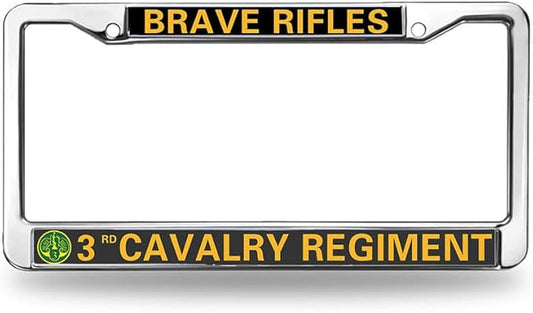 3rd Cavalry Regiment License Plate Frame Patriotic US Army Blessing Anti-Theft License Plate Frame Army Cavalry Blessing License Plate Frame for Military