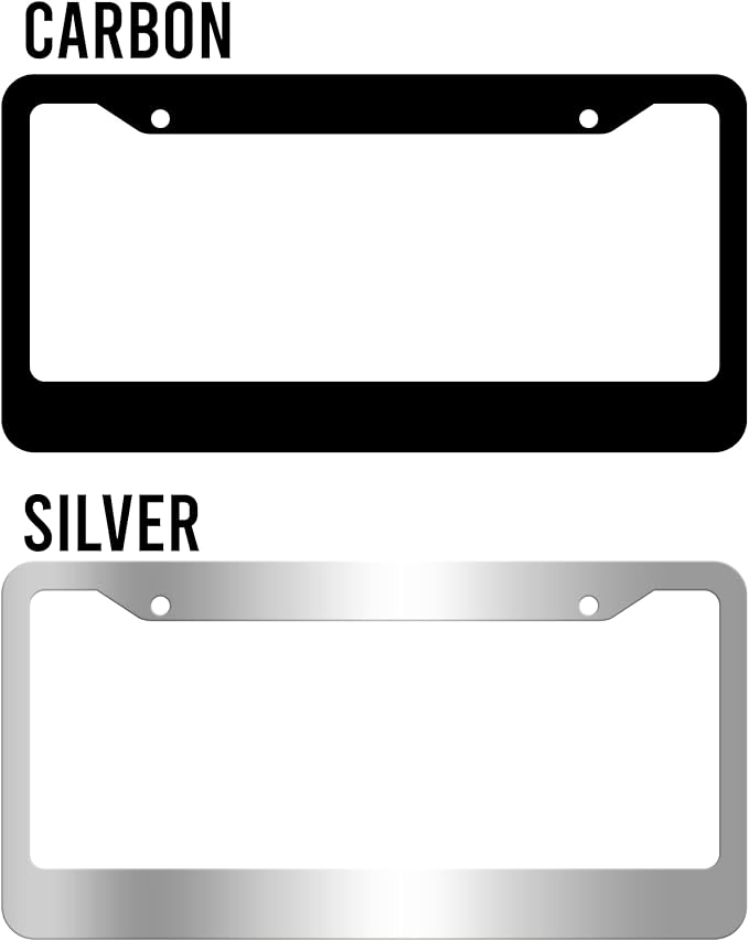 VulgrCo Custom License Plate Frame for Car Truck SUV Vehicle - 12 1/4 x 6 3/8 Inch - Universal Fit Personalized Text Number Customizable UV Print Image Photo Logo Plate Auto Accessory (Silver)