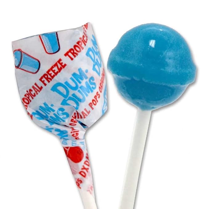 Dum Dums Tropical Freeze Lollipops - Bulk Candy Bag with Lollipops Individually Wrapped, Single Flavor Gourmet Suckers - 50 Count