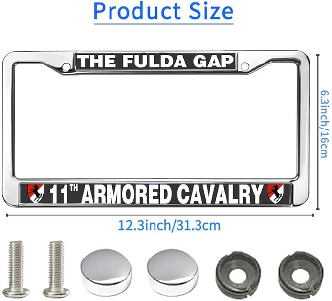 11th Armored Cavalry Army License Plate Frame Chrome US ACR Pride Rust Proof License Plate Frame