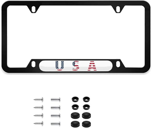 American Flag License Plate Frame Metal Auto Plate Holders Covers Personalized Car Accessories (USA-2)