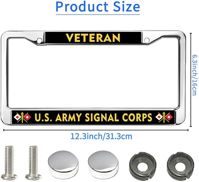 US Army Signal Pride License Plate Frame for Father’s Day Signal Corps Army License Plate Frame Inspirational Proud