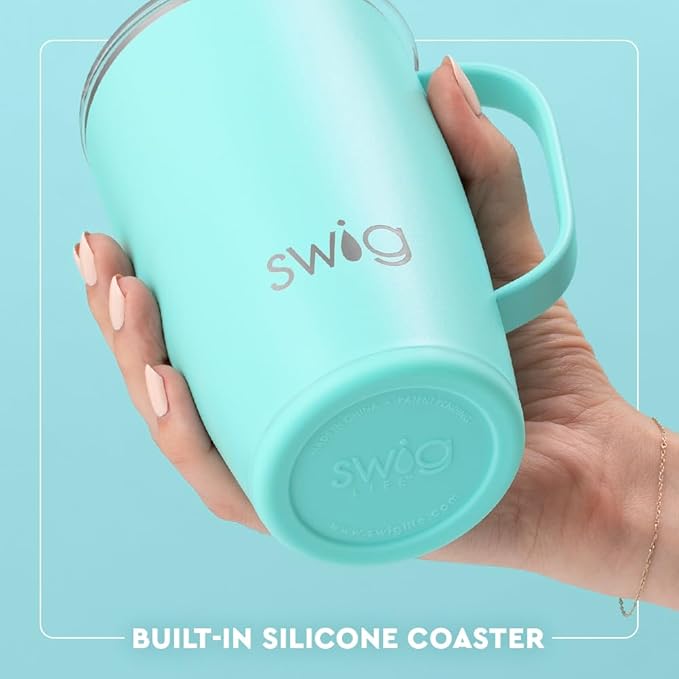 Swig Life 18oz Travel Mug, Insulated Tumbler with Handle and Lid, Cup Holder Friendly, Dishwasher Safe, Lightweight Stainless Steel, Travel Coffee Cup (Dreamsicle)