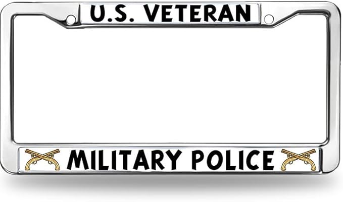 US Veteran Gifts License Plate Frame Aluminum Veteran Military Police Weather-Proof License Plate Frame Military Police Pride License Plate Frame for Patriotic People