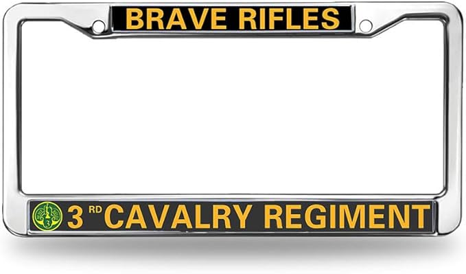 3rd Cavalry Regiment License Plate Frame Patriotic US Army Blessing Anti-Theft License Plate Frame Army Cavalry Blessing