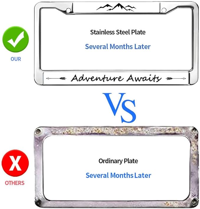 Mount Adventure Spirit License Plate Frame for Veterans Adventure Awaits License Plate Frame Slim Christian