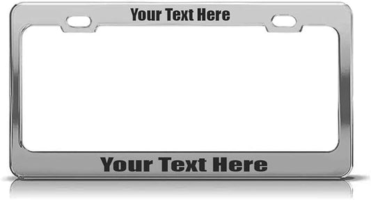 Fit Any Standard Plates Custom Personalized Chrome License Plate Frame Script Tag Chrome
