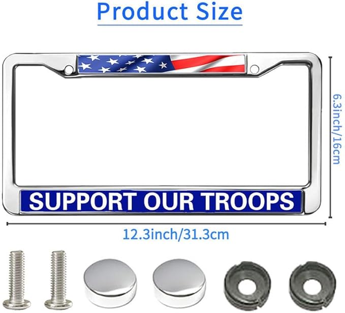 US Flag Army Support License Plate Frame Patriotic US Army Support Scratch-Resistant License Plate Frame US Veteran Superhero License Plate Frame for Military