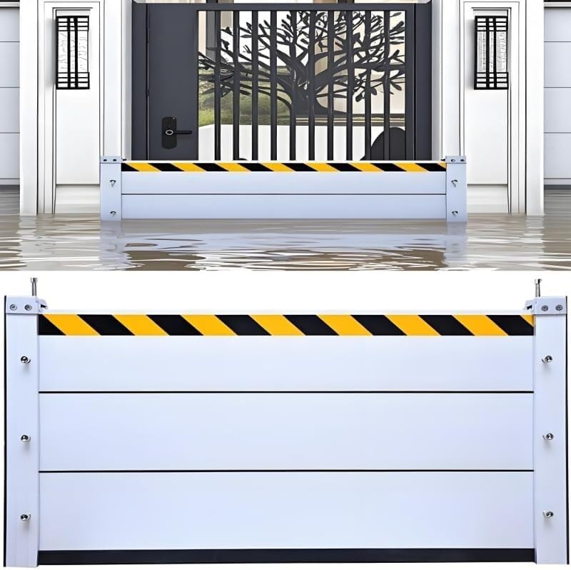 Flood Barriers for Home Exterior,Aluminum Alloy Outdoor Garage Doors Water Barriers for Flooding(H31.5Inch,L16.5FT)