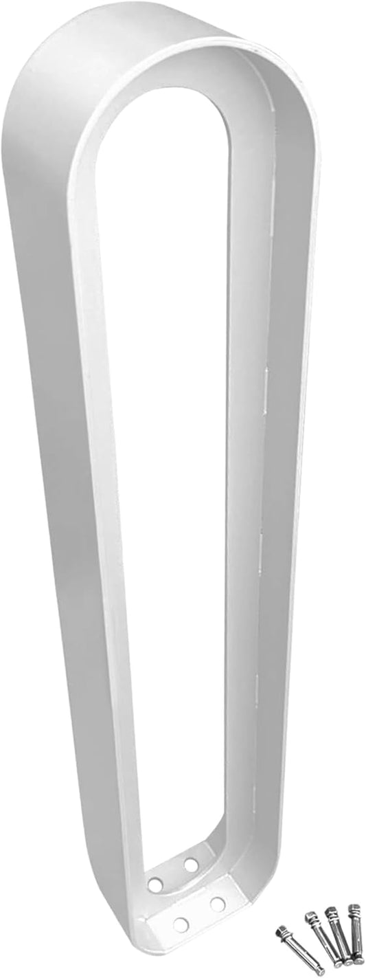 Sandbaggy Modern Commercial Bike Rack | 6.5” x 3” x 35” Oval Design | In-Ground | Anchor Bolts Included (White, 1)