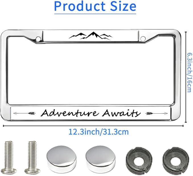 Mount Adventure Spirit License Plate Frame for Veterans Adventure Awaits License Plate Frame Slim Christian