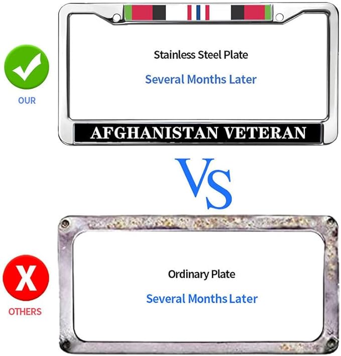 Afghanistan Veteran License Plate Frame US Army Veteran Easy Installation License Plate Frame US Veteran Heroism