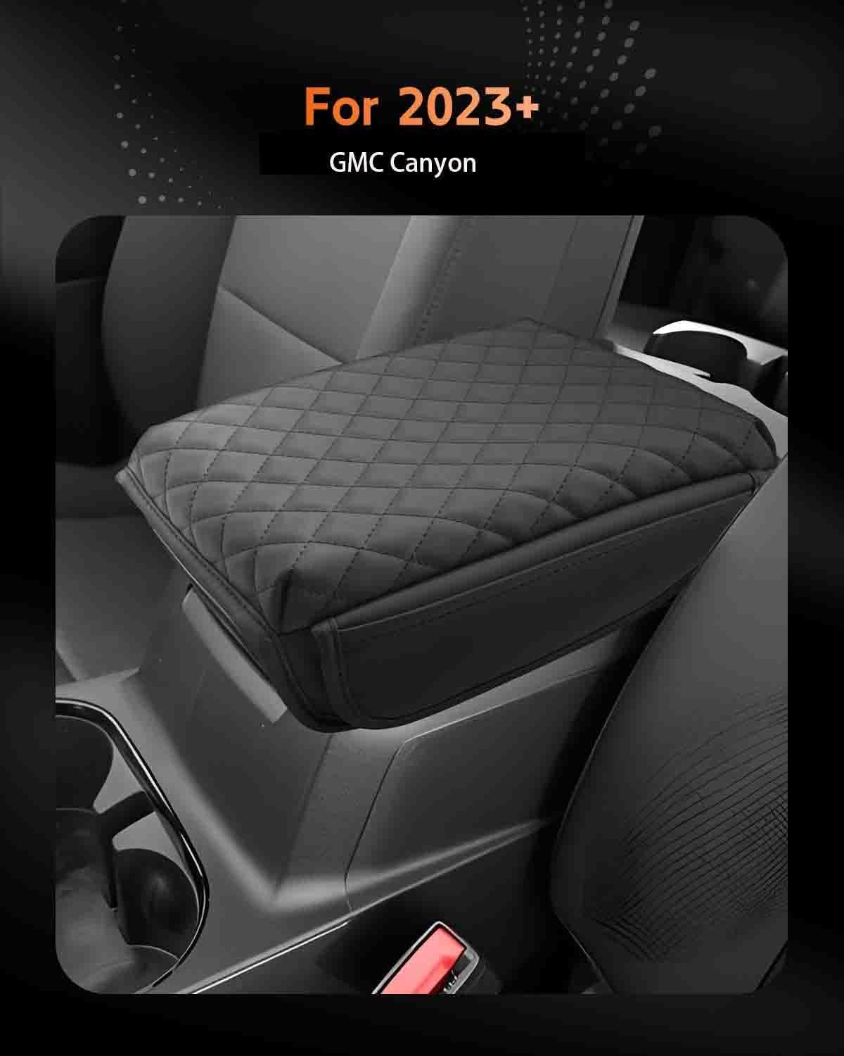 CDEFG for 2023-2025 GMC Canyon Center Console Cover Armrest Box Cover for Canyon (Elevation, AT4, Denali) 2023 2024 2025 Accessories Console Arm Rest Protector Checkered Padded Side Pocket