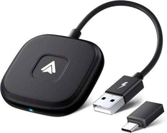 Android Auto Wireless Adapter Plug and Play Car Dongle for Factory Wired Android Auto in All Cars - Low Latency and Easy to Install