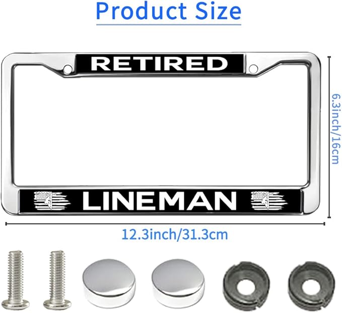 Retired Lineman Pride License Plate Frame for Thanksgiving US Lineman Spirit License Plate Frame Inspirational US Army