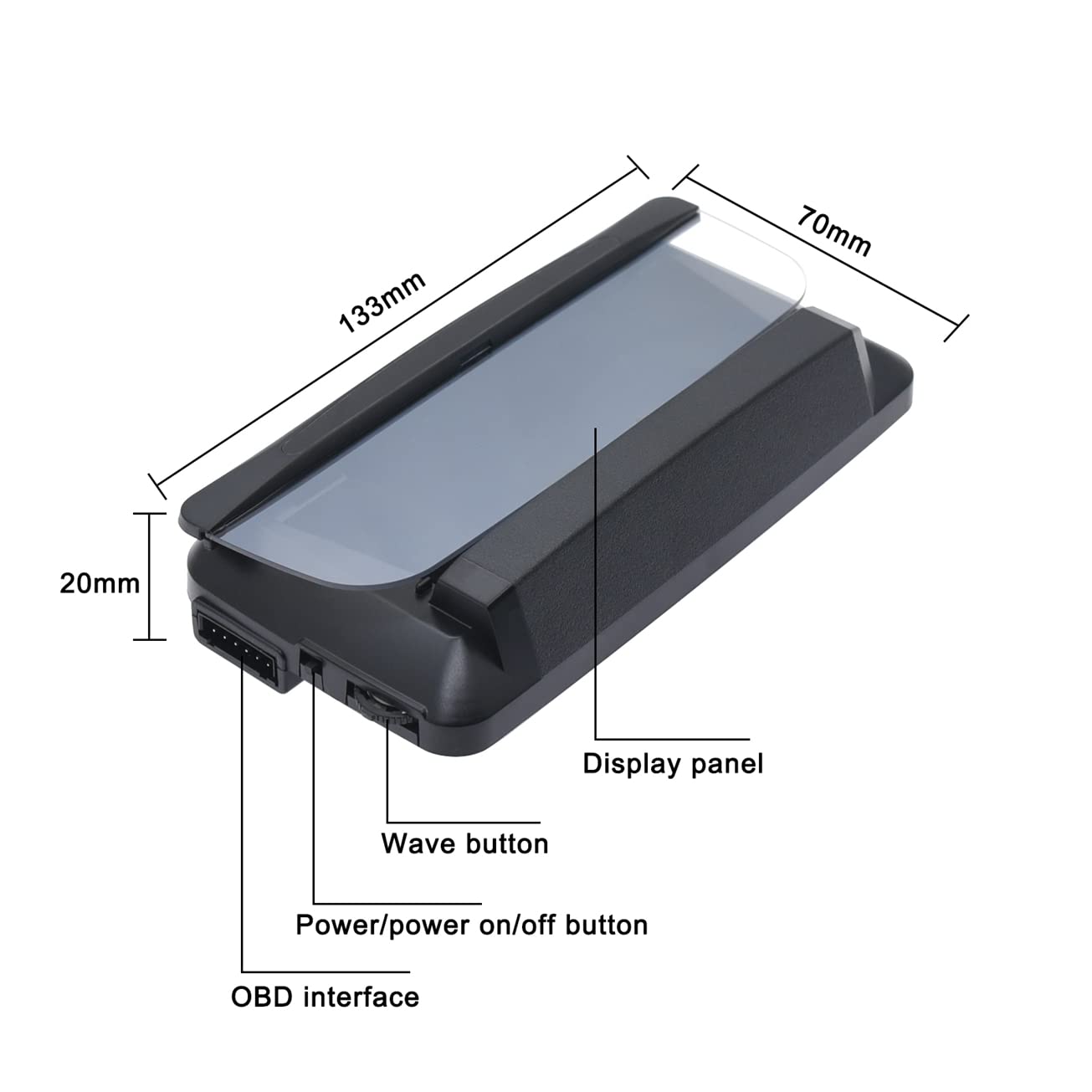 KAOLALI Car Hud Head Up Display Speedometer Odometer OBD2 HD 3D Reflection Multi-Function Display Overspeed Alarm for Cars