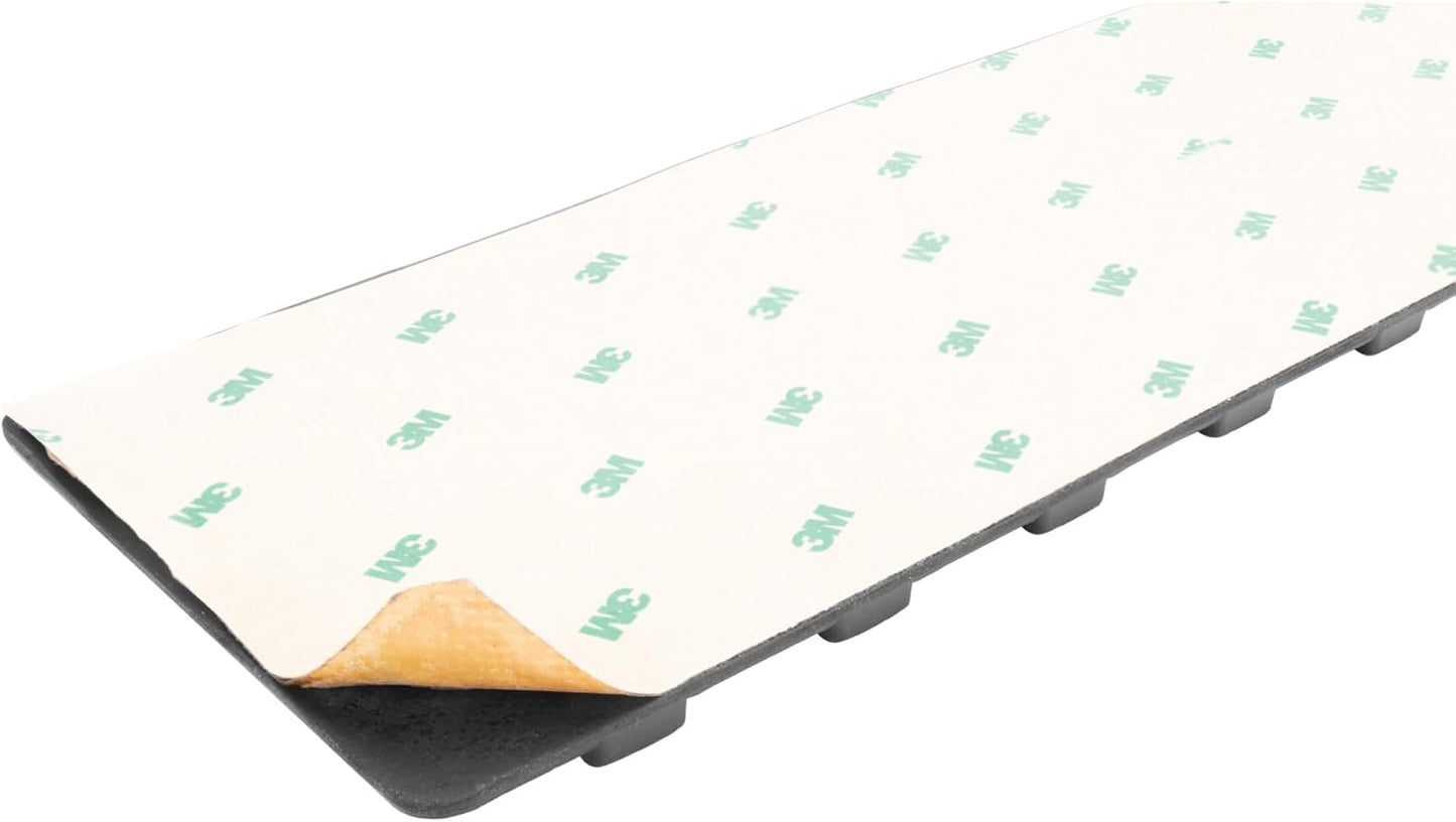 Performance Tool W1893 4-Inch x 15-1/2-Inch Diamond Tread Rubber Step Mats - Non-Skid Adhesive Traction for Trailers, Trucks, Boats, and More