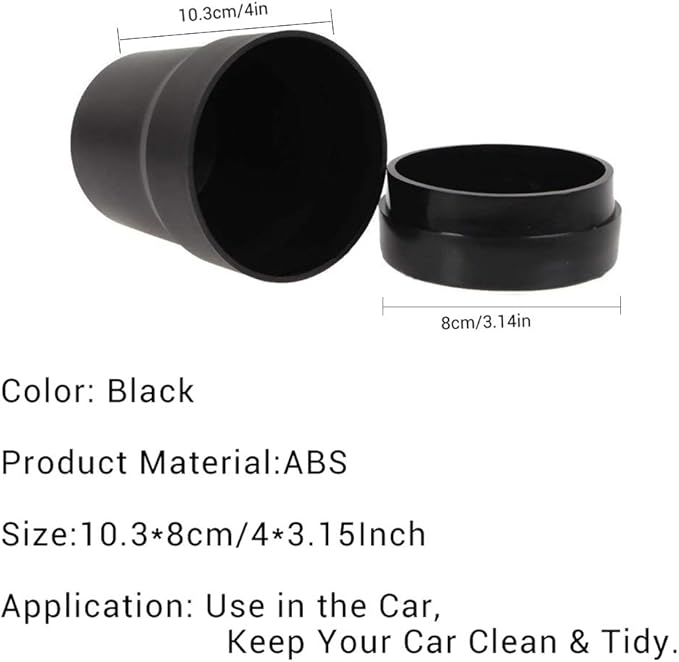 FIOTOK Car Trash Can with Lid, Mini Auto Garbage Can Leakproof Vehicle Trash Bin Fits Cup Holder in Console or Door for Automotive Car, Home, Office, Kitchen, Dinning Room 2 Packs