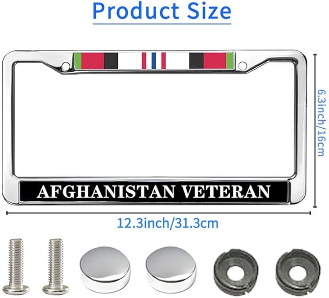 Afghanistan Veteran License Plate Frame US Army Veteran Easy Installation License Plate Frame US Veteran Heroism