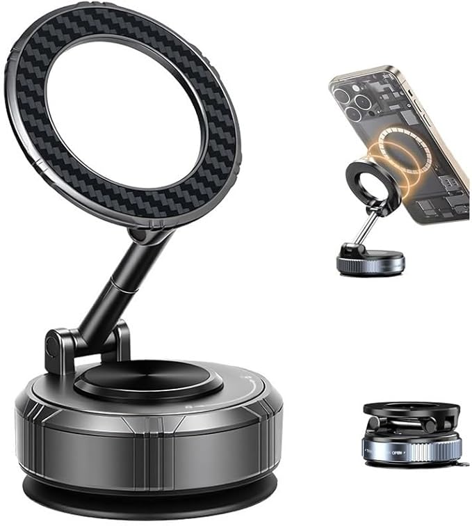 carmount for Magnetic Car Mount for MagSafe, Nano Gel Adhesive car Magnetic Phone Holder Dashboard Phone Holder, Powerful Suction Cup for iPhone 17 Pro Max 16 15 14 13 12