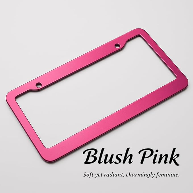 Custom License Plate Frames - Create Your own Personalized License Plate Frame with Text or Graphics, Stylish and Durable Aluminum Frame, fits Standard US 12" x 6" License Plates (Blush Pink, 1)