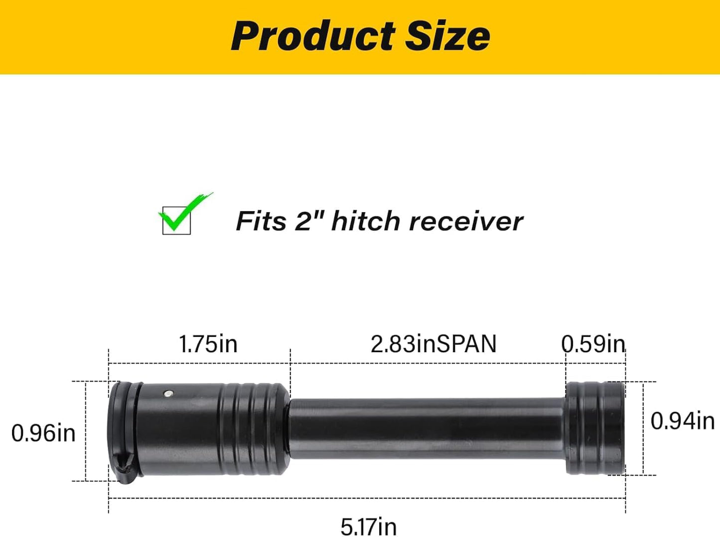 Trailer Hitch Lock, Hitch Lock with 5/8'' Dia Pin Fits 2" Receiver Tubes, for Class III IV 2 Inch Receiver, for Trailer Car Boat, KD 2 Pack