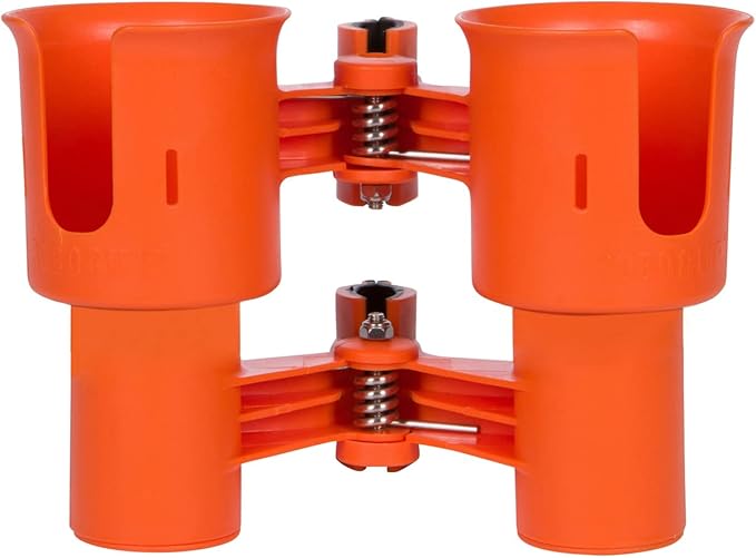 ROBOCUP, Patented Boat Cup Holder, Clamp on Portable Storage Caddy Securely Holds 2 Drinks, Fishing Poles, Tools, Marine Gear | Perfect for Boating, Beach Umbrellas, Golf Carts